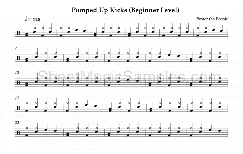 Pumped Up Kicks (Beginner Level)