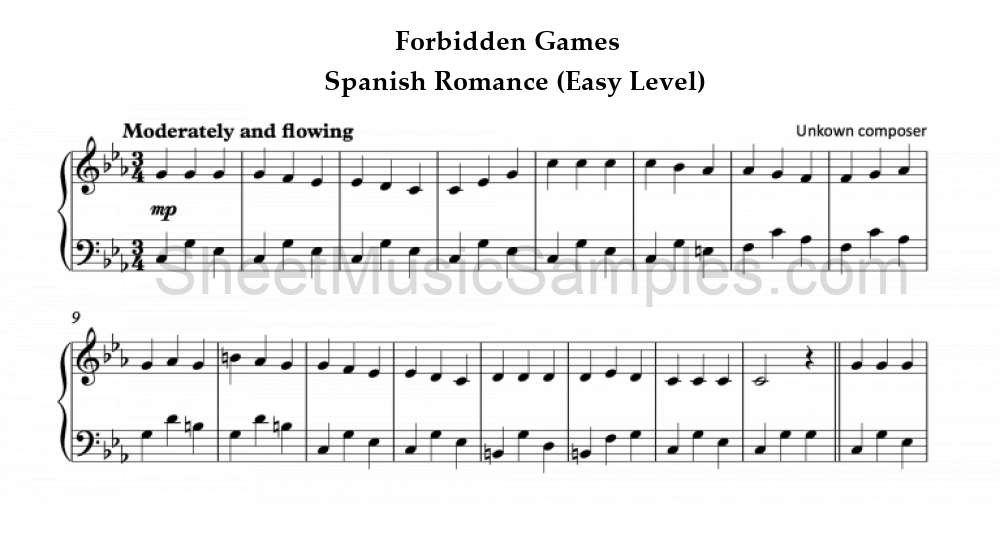 Forbidden Games - Spanish Romance (Easy Level)