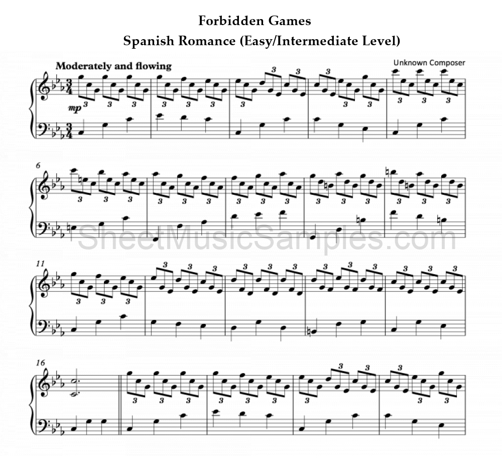 Forbidden Games - Spanish Romance (Easy/Intermediate Level)