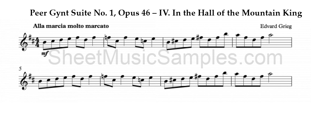 Peer Gynt Suite No. 1, Opus 46 – IV. In the Hall of the Mountain King