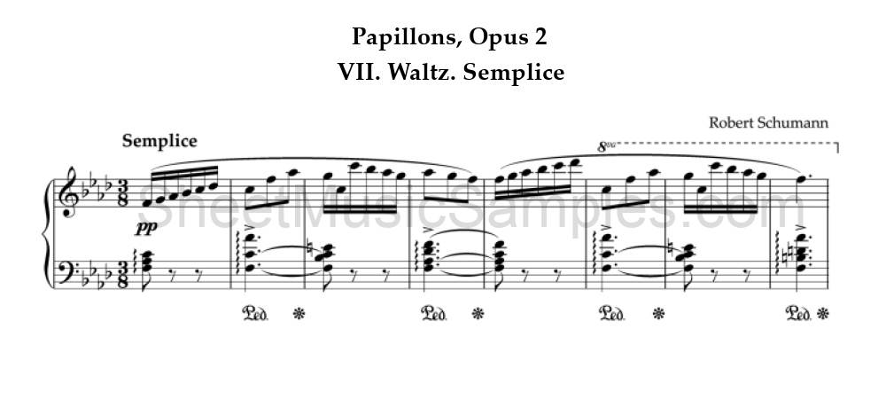 Papillons, Opus 2 - VII. Waltz. Semplice