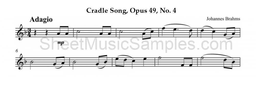 Cradle Song, Opus 49, No. 4