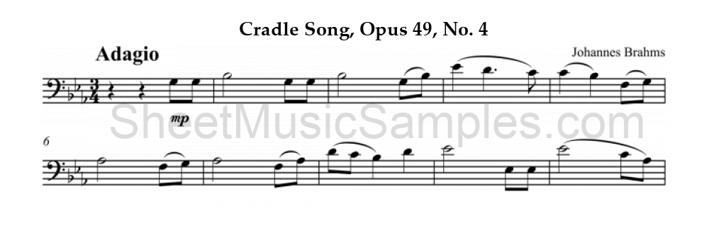 Cradle Song, Opus 49, No. 4