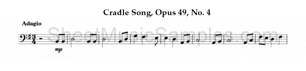 Cradle Song, Opus 49, No. 4