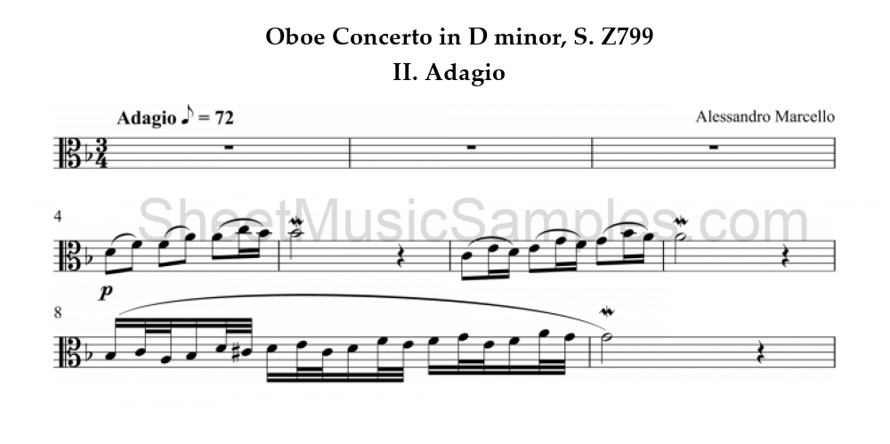 Oboe Concerto in D minor, S. Z799 - II. Adagio