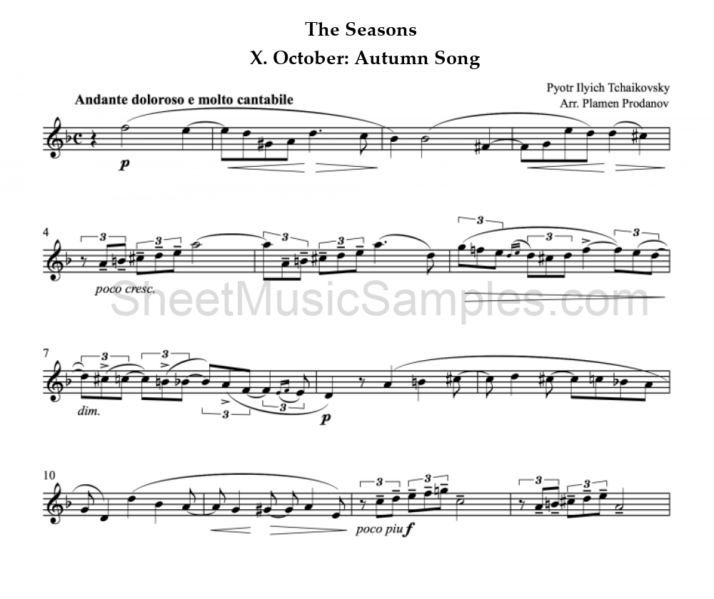 The Seasons - X. October: Autumn Song