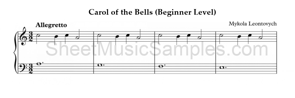 Carol of the Bells (Beginner Level)