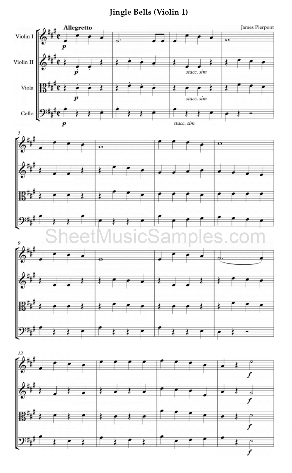 Jingle Bells (Violin 1)