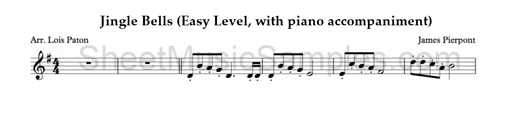 Jingle Bells (Easy Level, with piano accompaniment)