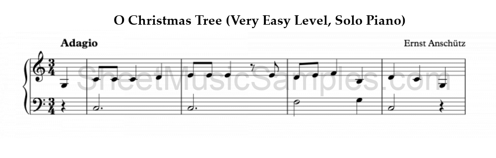 O Christmas Tree (Very Easy Level, Solo Piano)