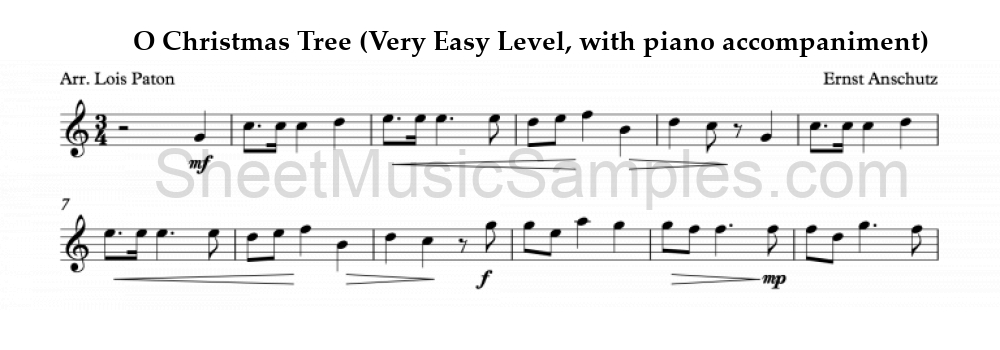 O Christmas Tree (Very Easy Level, with piano accompaniment)