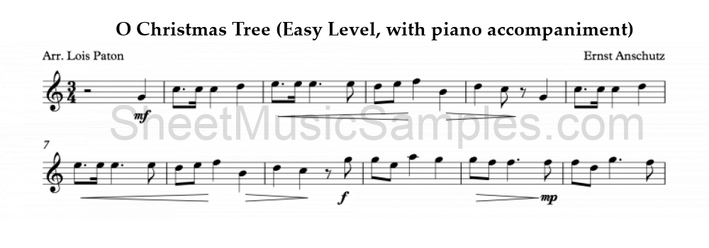 O Christmas Tree (Easy Level, with piano accompaniment)