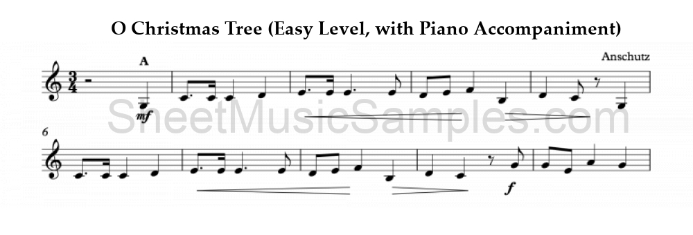 O Christmas Tree (Easy Level, with Piano Accompaniment)