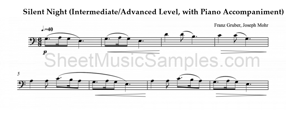 Silent Night (Intermediate/Advanced Level, with Piano Accompaniment)