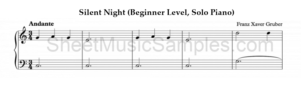 Silent Night (Beginner Level, Solo Piano)