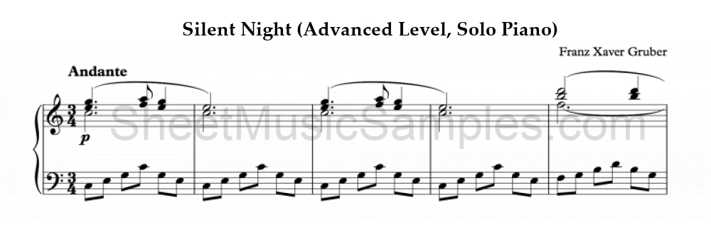 Silent Night (Advanced Level, Solo Piano)