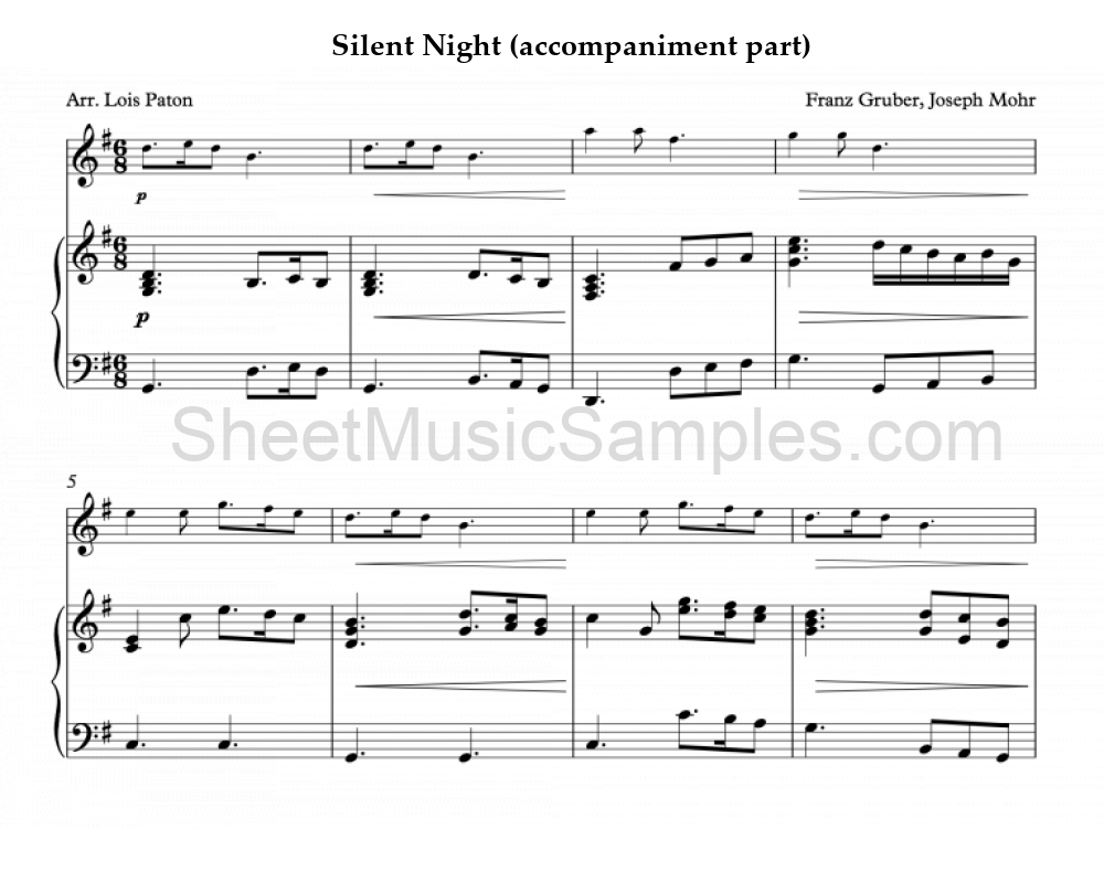 Silent Night (accompaniment part)