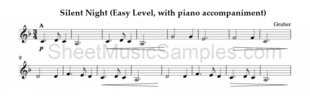 Silent Night (Easy Level, with piano accompaniment)