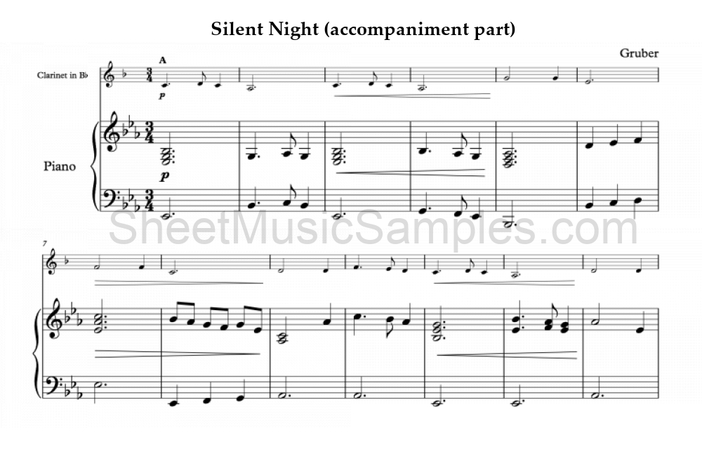 Silent Night (accompaniment part)