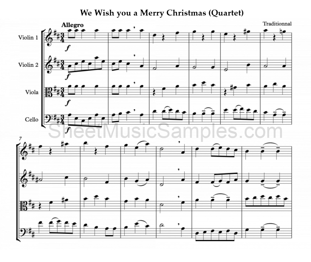 We Wish you a Merry Christmas (Quartet)