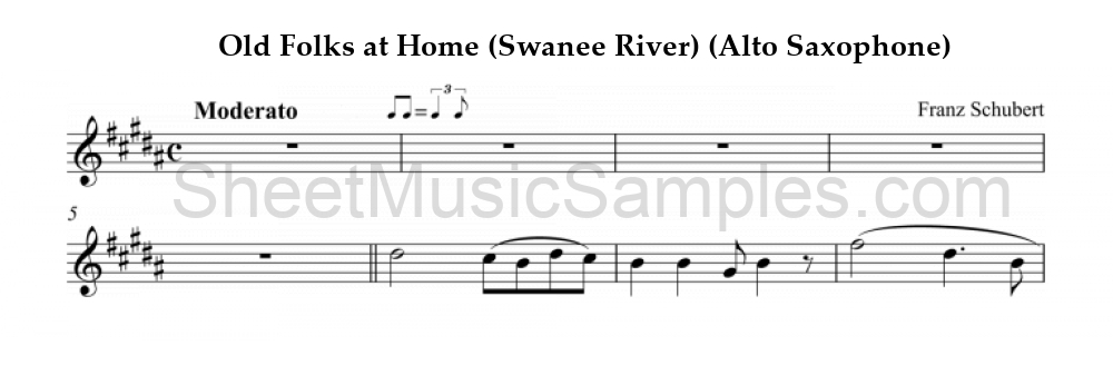 Old Folks at Home (Swanee River) (Alto Saxophone)