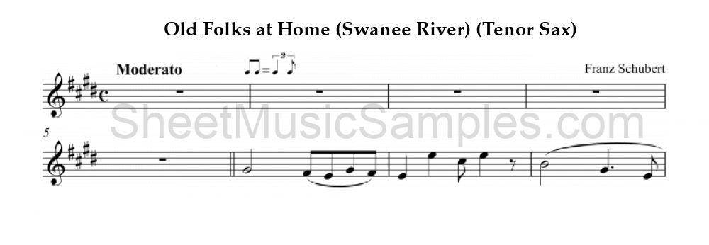 Old Folks at Home (Swanee River) (Tenor Sax)