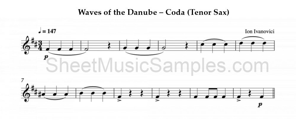 Waves of the Danube – Coda (Tenor Sax)