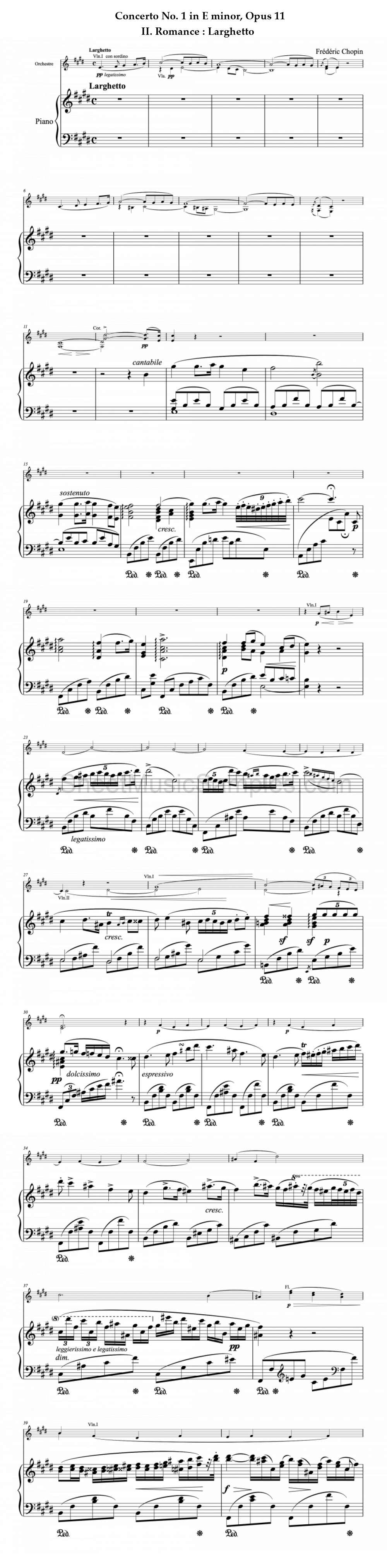 Concerto No. 1 in E minor, Opus 11 - II. Romance : Larghetto