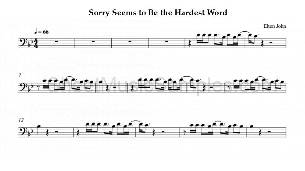 Sorry Seems to Be the Hardest Word