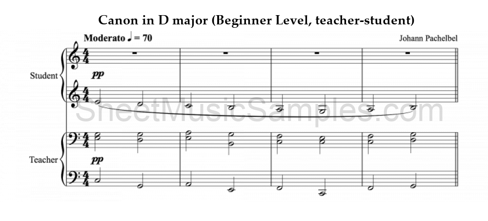 Canon in D major (Beginner Level, teacher-student)