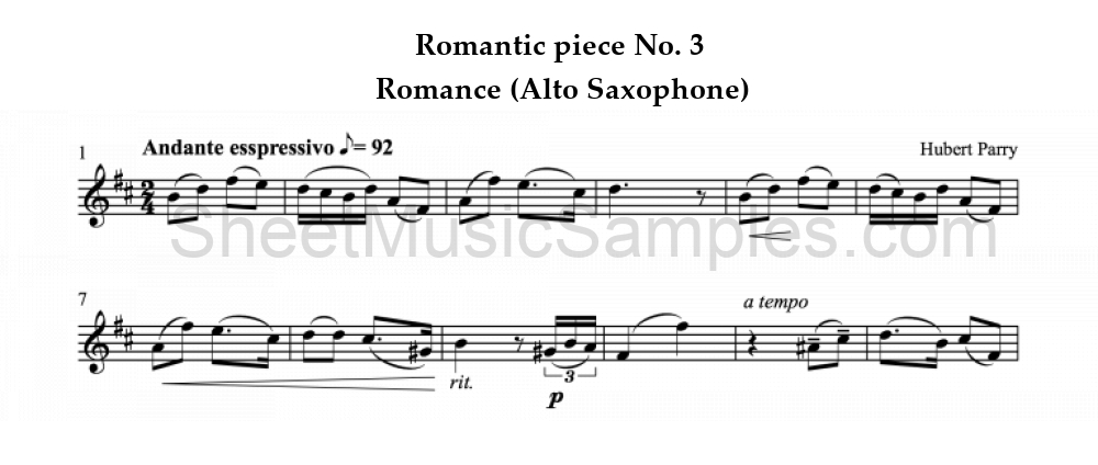 Romantic piece No. 3 - Romance (Alto Saxophone)