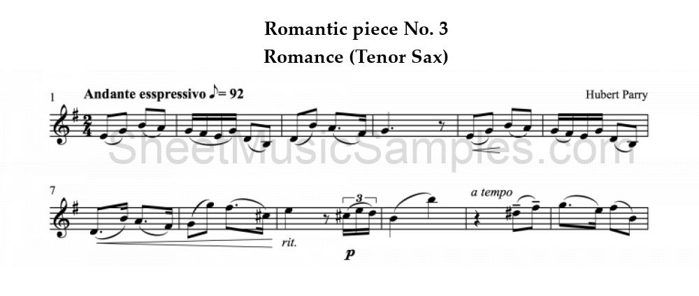 Romantic piece No. 3 - Romance (Tenor Sax)