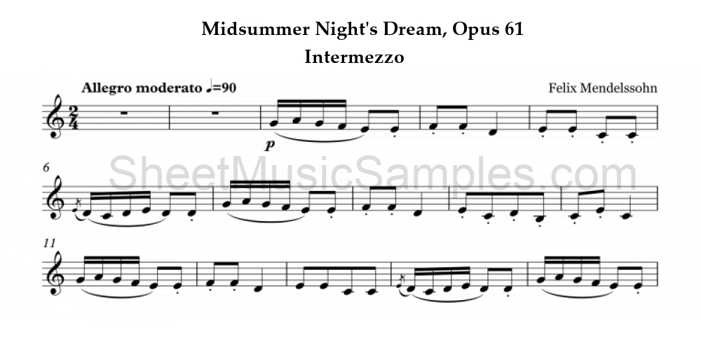 Midsummer Night's Dream, Opus 61 - Intermezzo