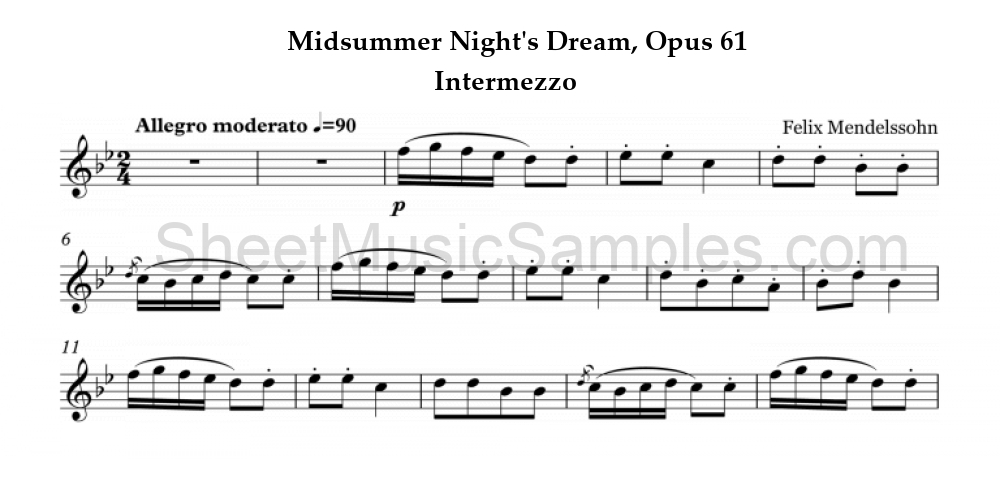 Midsummer Night's Dream, Opus 61 - Intermezzo