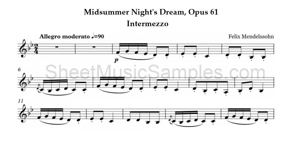 Midsummer Night's Dream, Opus 61 - Intermezzo