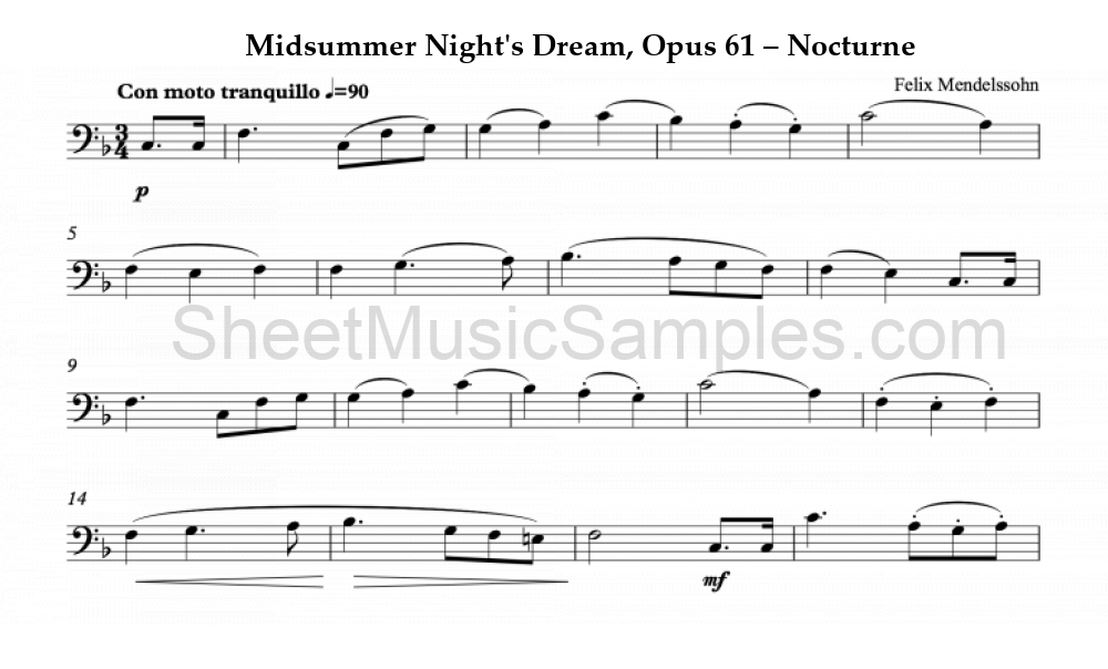 Midsummer Night's Dream, Opus 61 – Nocturne