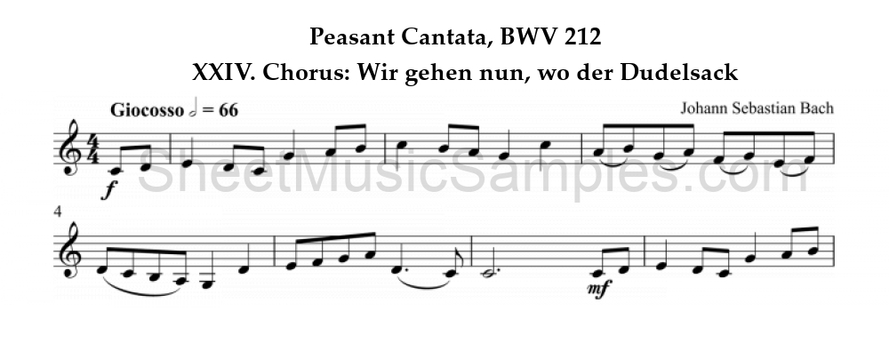 Peasant Cantata, BWV 212 - XXIV. Chorus: Wir gehen nun, wo der Dudelsack