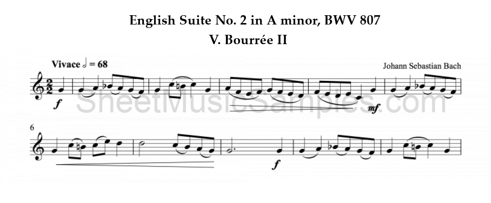 English Suite No. 2 in A minor, BWV 807 - V. Bourrée II