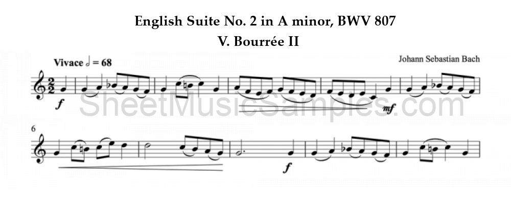 English Suite No. 2 in A minor, BWV 807 - V. Bourrée II