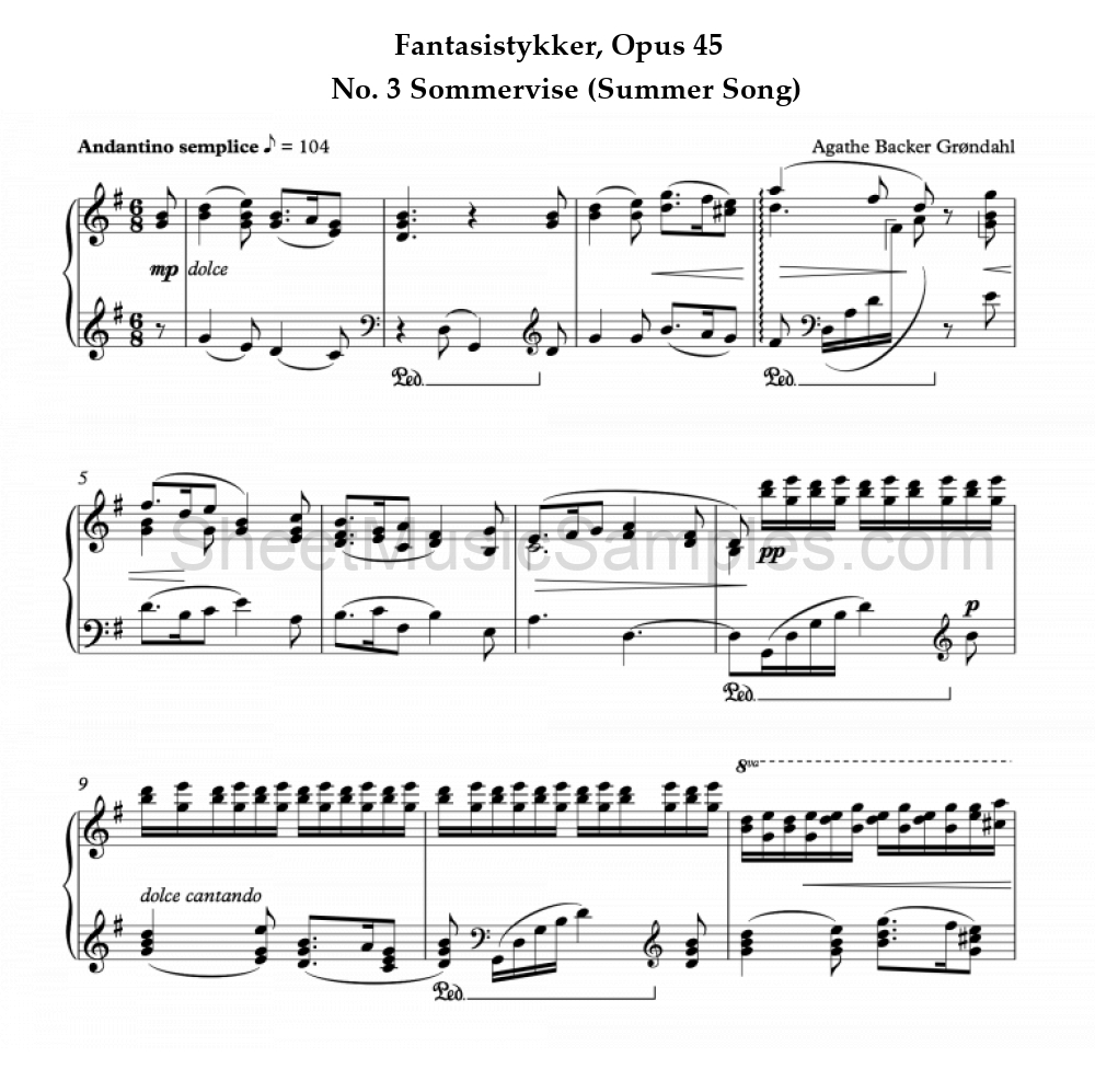 Fantasistykker, Opus 45 - No. 3 Sommervise (Summer Song)