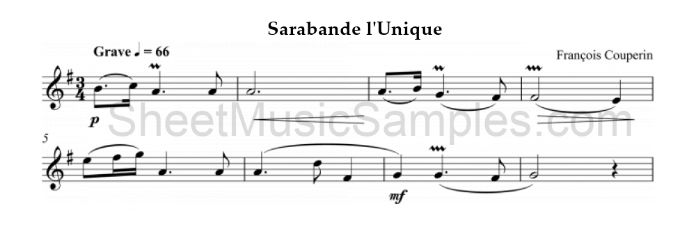 Sarabande l'Unique