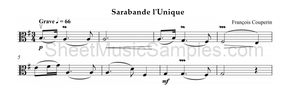 Sarabande l'Unique