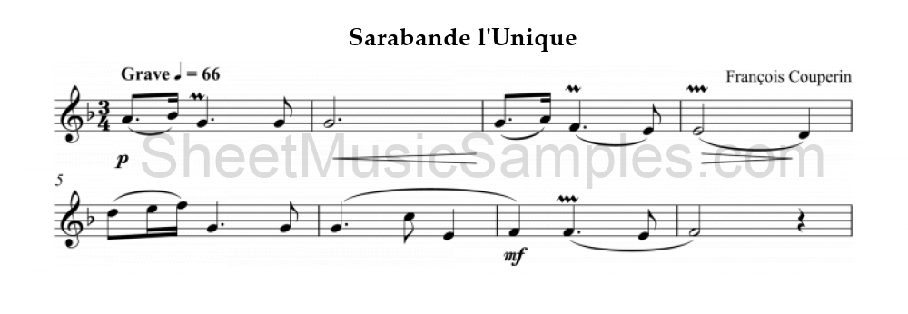 Sarabande l'Unique