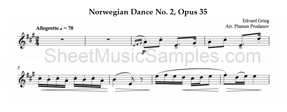 Norwegian Dance No. 2, Opus 35