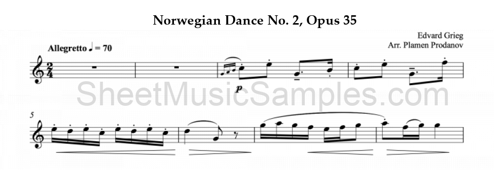 Norwegian Dance No. 2, Opus 35