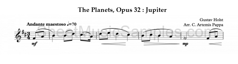 The Planets, Opus 32 : Jupiter