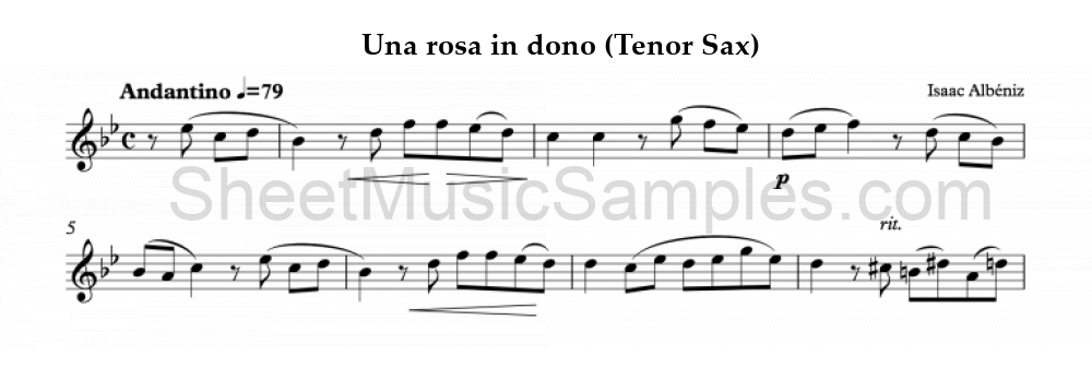 Una rosa in dono (Tenor Sax)