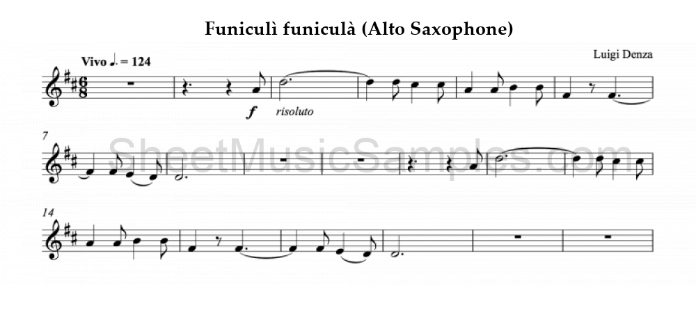 Funiculì funiculà (Alto Saxophone)