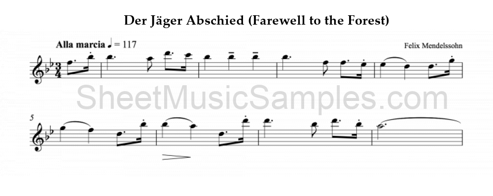 Der Jäger Abschied (Farewell to the Forest)