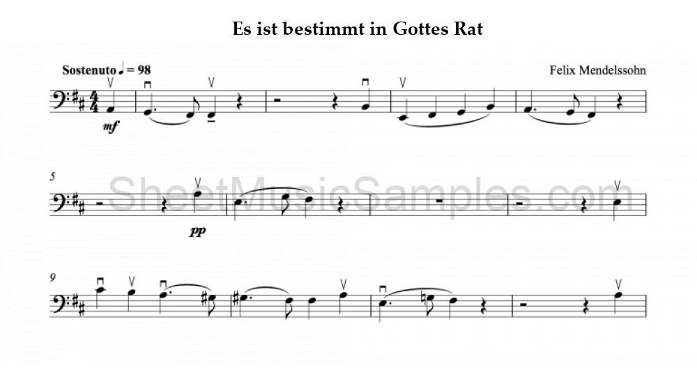 Es ist bestimmt in Gottes Rat